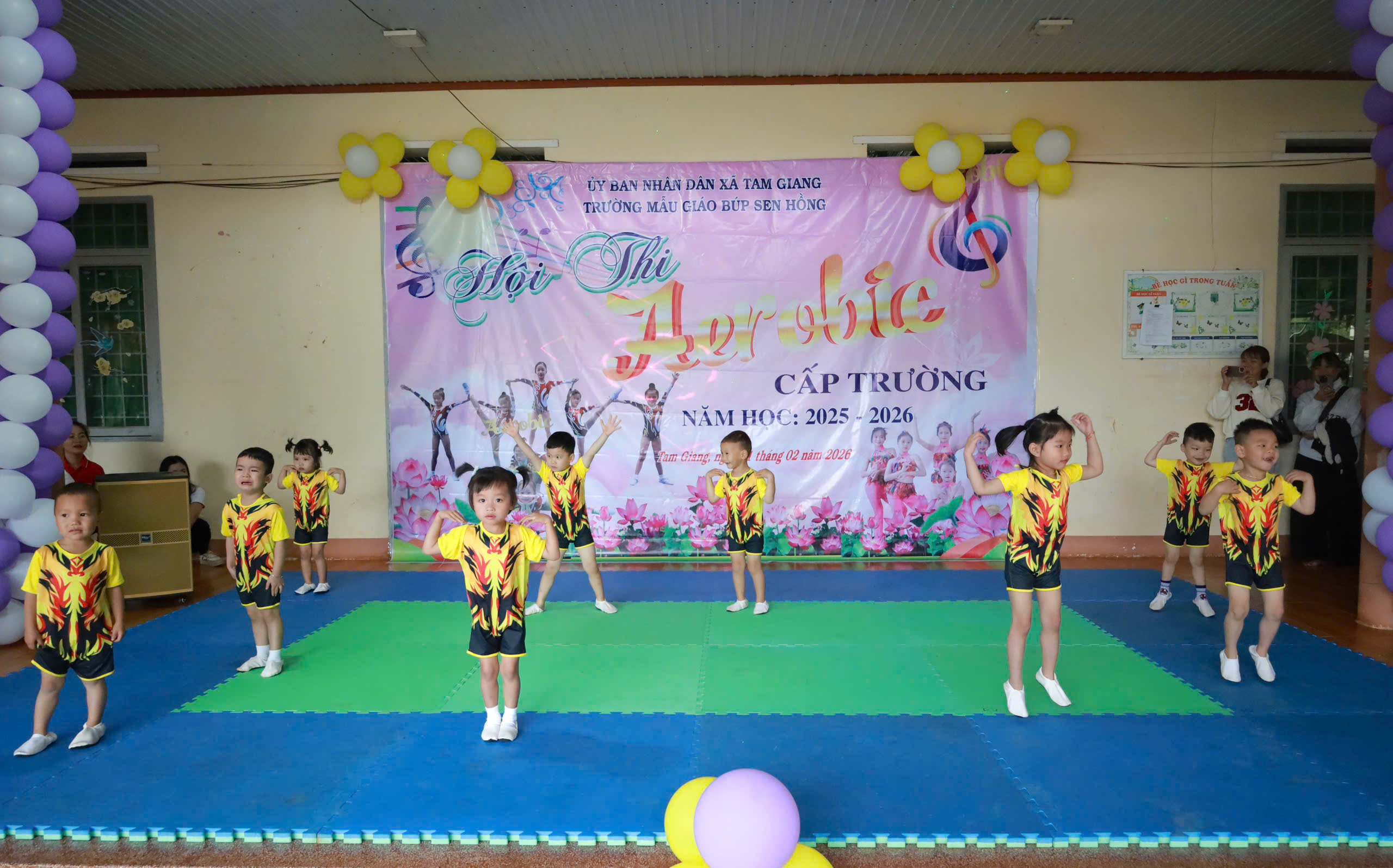 Trường Mẫu giáo Búp Sen Hồng, xã Tam Giang, tỉnh Đăk Lăk tổ chức Hội thi Aerobic cấp trường năm học 2025 – 2026